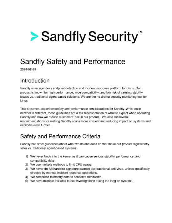Sandfly Safety and Performance