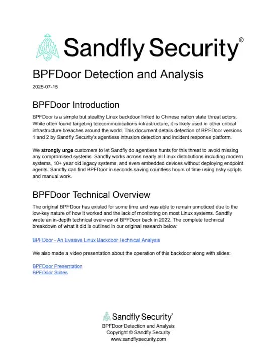BPFDoor Detection and Analysis
