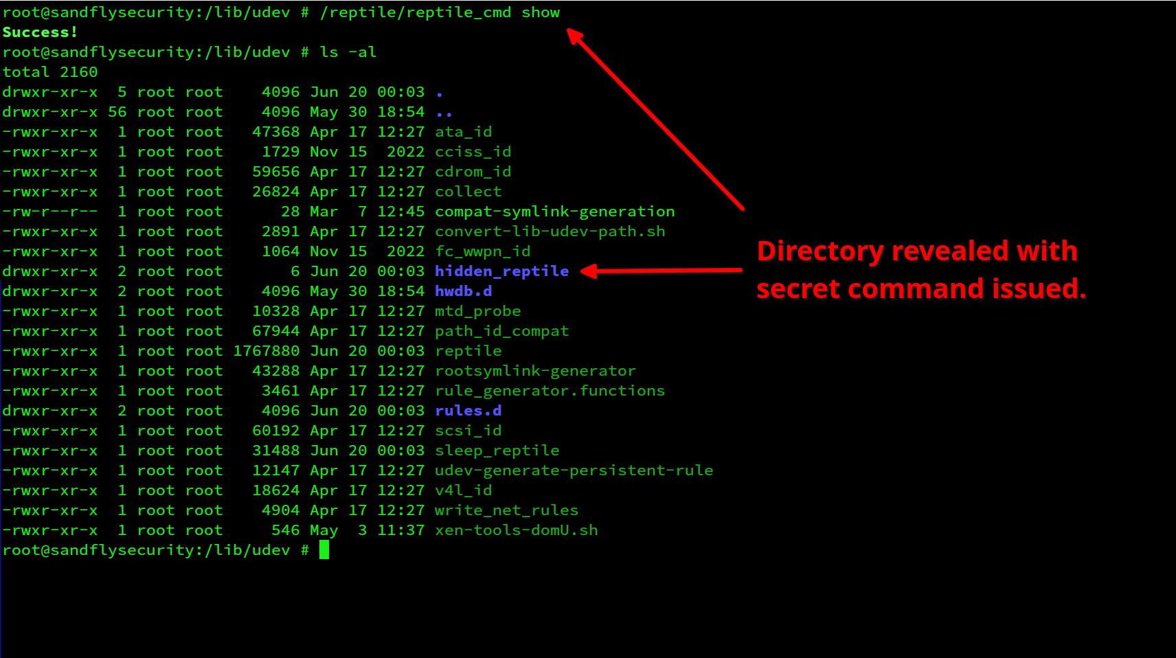 blog-imagesdetecting-linux-stealth-rootkits-with-directory-link-errors03-reptile-directory-hidden-dir-reptile_cmd-revealed