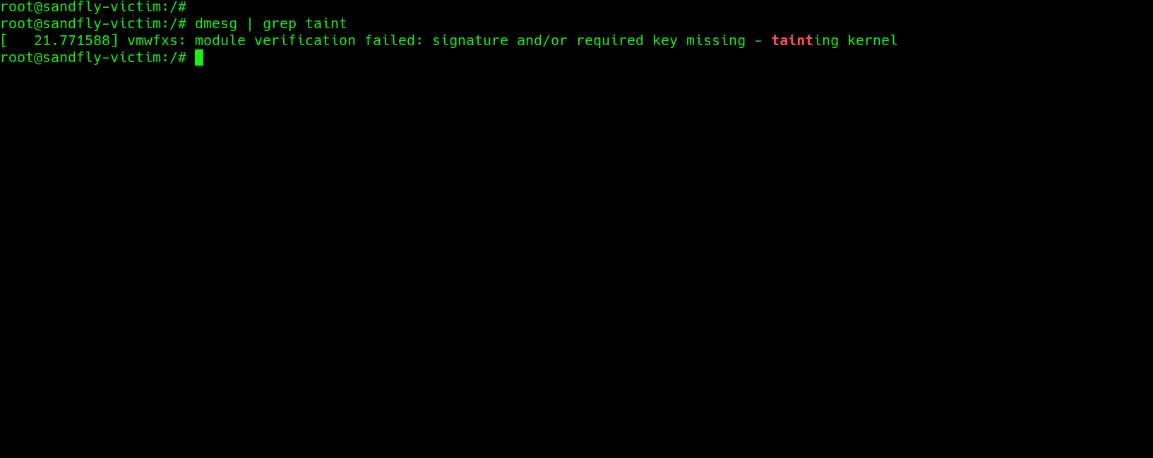 blog-imagesleaked-north-korean-linux-stealth-rootkit-analysis04-korea-dmesg-vmwfxs-module-signature-taint