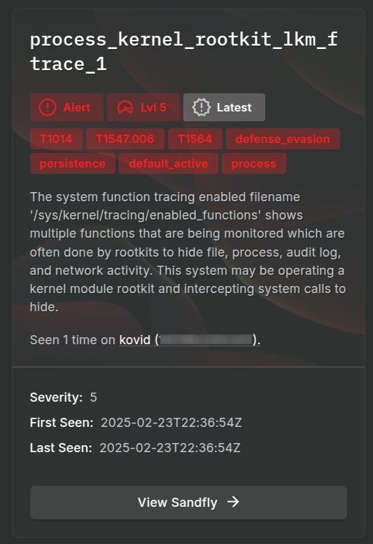blog-imagessandfly-5-3-1-new-license-tiers-and-selinux-support04-kovid-lkm-rootkit-detection