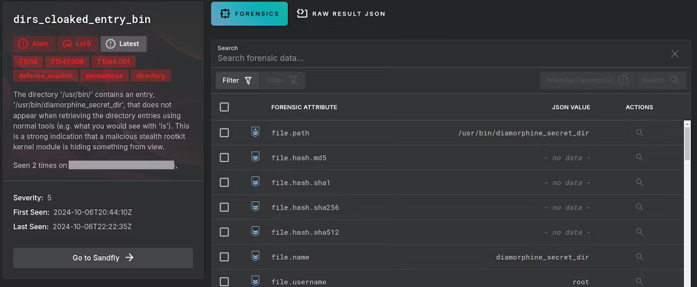 Sandfly 5.2 - Linux Stealth Rootkit File and Directory De-Cloaking02