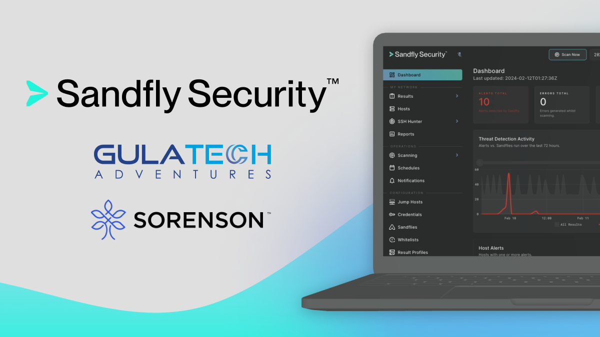 Sandfly Security Secures Funding from Gula Tech Adventures & Sorenson Capital for its First-of-a-Kind Agentless Linux Security Solution